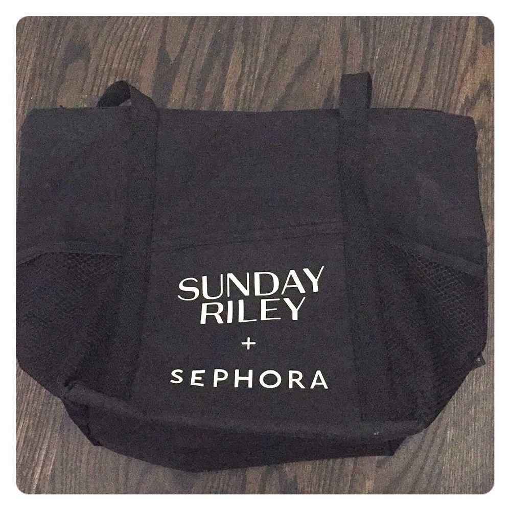 Sunday Riley + Sephora black tote bag
